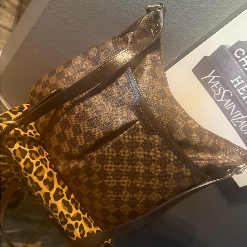 Checkered Brown Shoulder Bag